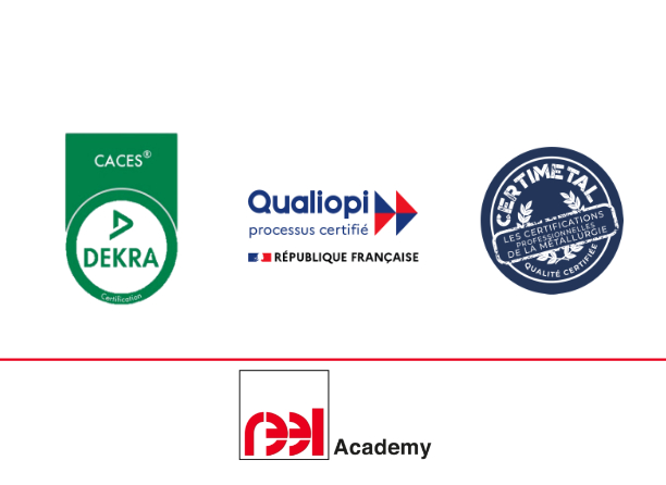 Logos des certifications de formation continue de REEL Académie à Meyzieu