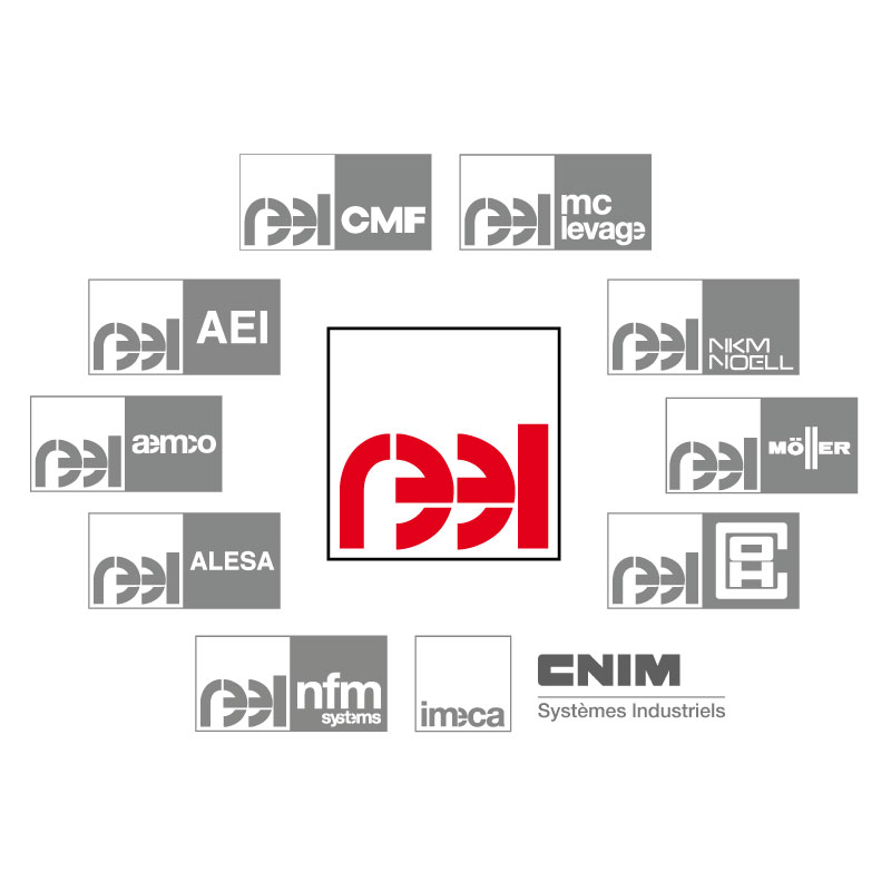 Nuage de logos de REEL international, ses marques et filiales