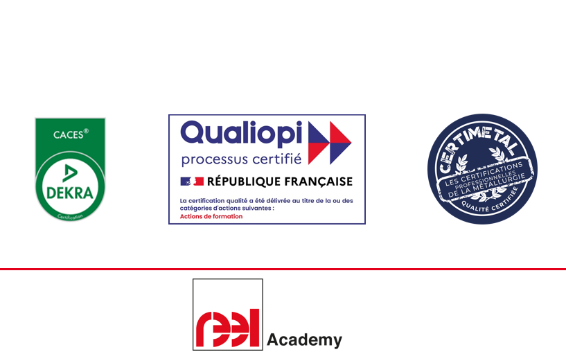Logos des certifications de formation continue de REEL Académie à Meyzieu